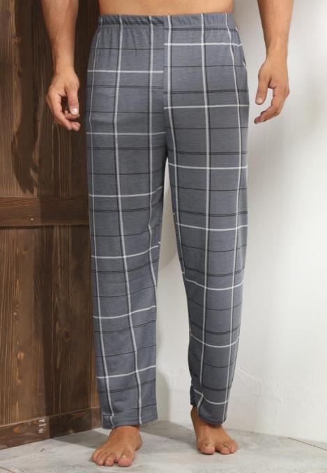 Pantaloni de Pijama ,Big Size ,Barbati,Culoare Gri Inchis cu Alb,Engros